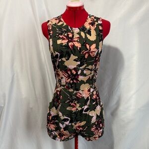 RVCA Floral Romper - Black, Pink, and Green